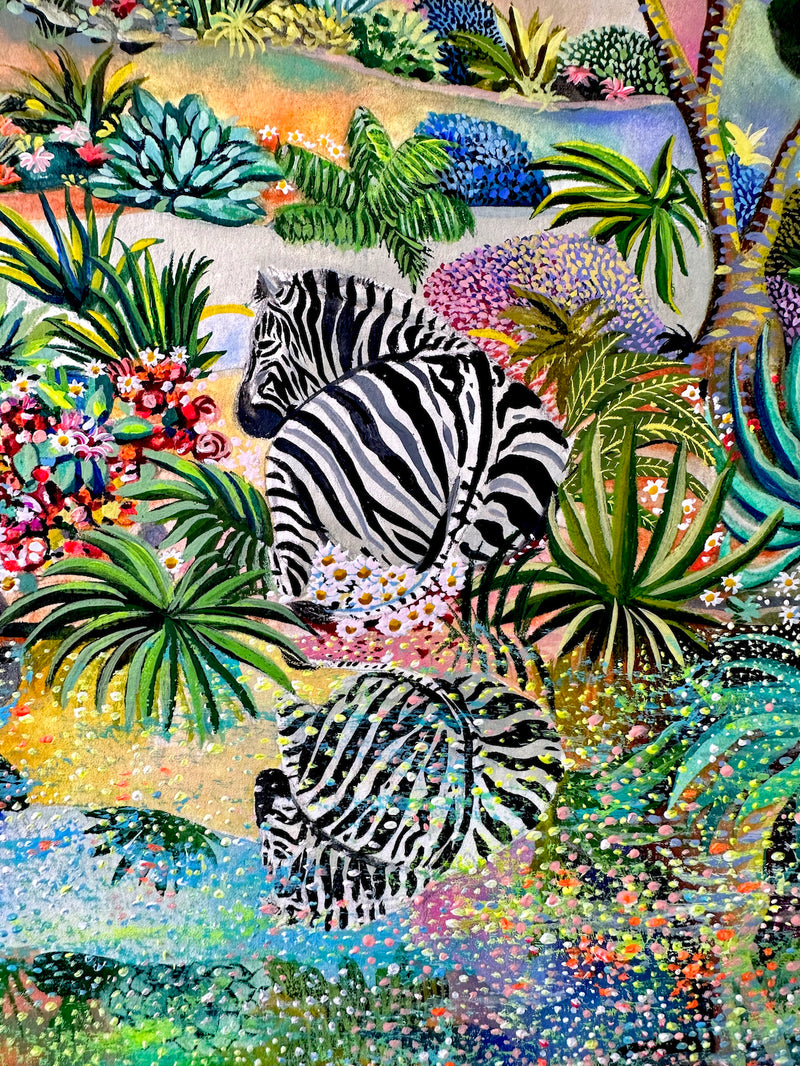 Zebra Oasis - Original Artwork