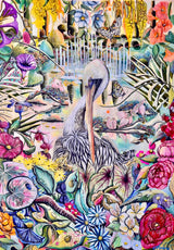 Pelicans In The Park - Original Artwork