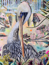 Pelicans In The Park - Original Artwork