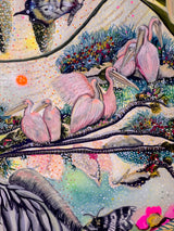 Pelicans In The Park - Original Artwork