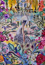 Pelicans In The Park - Original Artwork