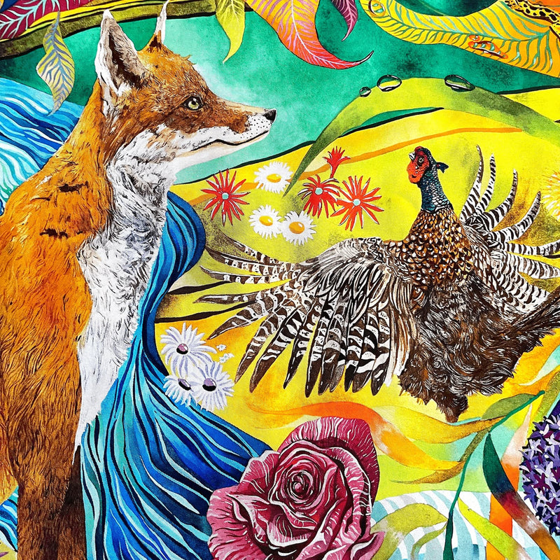 Fox & Pheasant - Silk Scarf